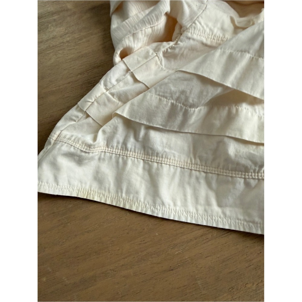 Anthropologie Pilcro Cream Long-Sleeve V-Neck Ruffled Babydoll Top XS - Picture 12 of 13